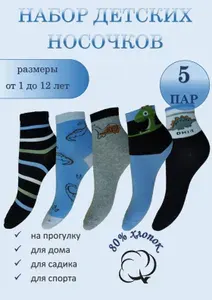 Носки BO&GI для мальчиков для мальчиков, 5 пар
