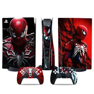 Наклейка виниловая защитная на игровую консоль Sony PlayStation 5 Fat Disc Edition, Человек паук-4, полный комплект с геймпадами
