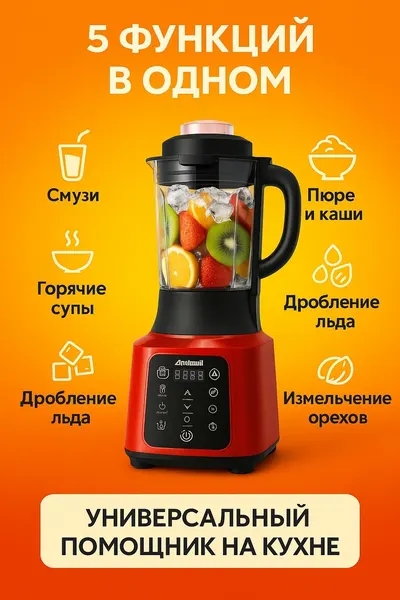 Блендер мультифункциональный для смузи, каш и супов