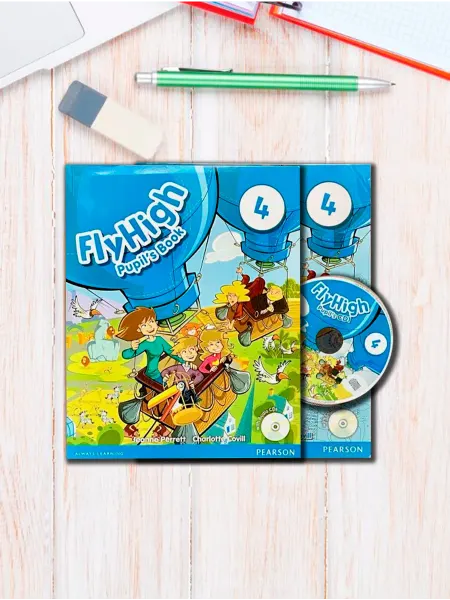 Fly High 4. КОМПЛЕКТ Учебник + Рабочая тетрадь + CD DVD