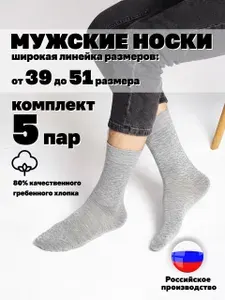 Носки Hosiery мужские Большие размеры, 5 пар