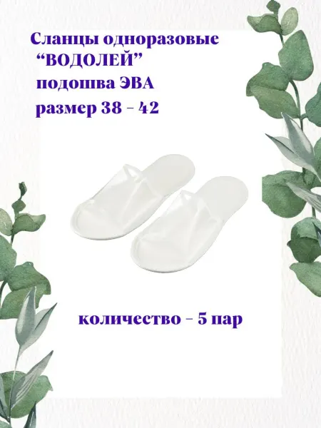 HOTEL Тапочки одноразовые "Водолей" 5 пар