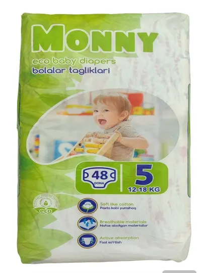 MONNY Детские подгузники размер 5 12-18 кг, 48 шт Husfa