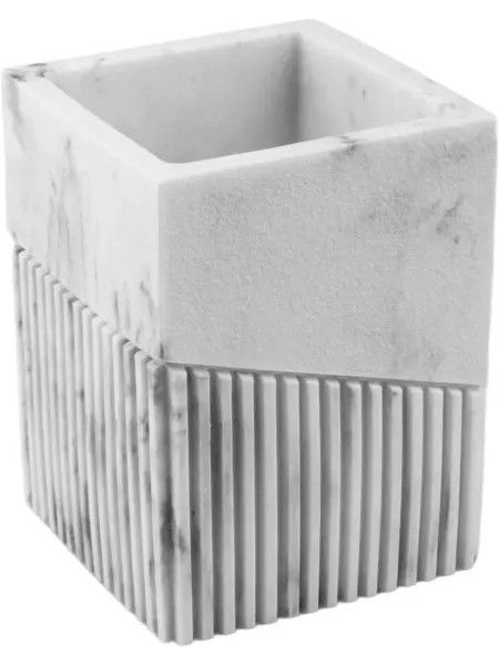 PERFECTO LINEA Стакан для зубных щеток Element Marble белый 35-618702