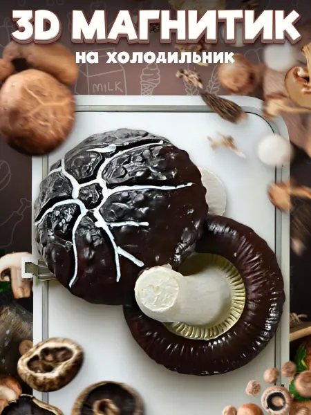 LAWE HOME Сувенирный 3D магнитик на холодильник Mushroom 60 мм