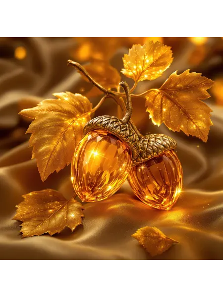 DeliceDecor Постер Е 028 Золотые желуди 80х80см