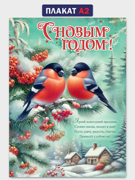 ТМ праздник Плакат С Новым годом!, оформление детского сада А2