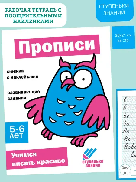Издательство Стрекоза Ступеньки знаний. 5-6 лет. Прописи