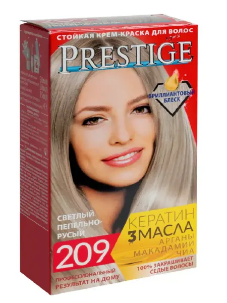 PRESTIGE Крем-краска для волос 209 Светлый пепельно-русый