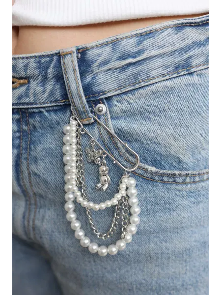 Ma jewelry Брошь булавка женская декоративная с жемчугом и подвесками