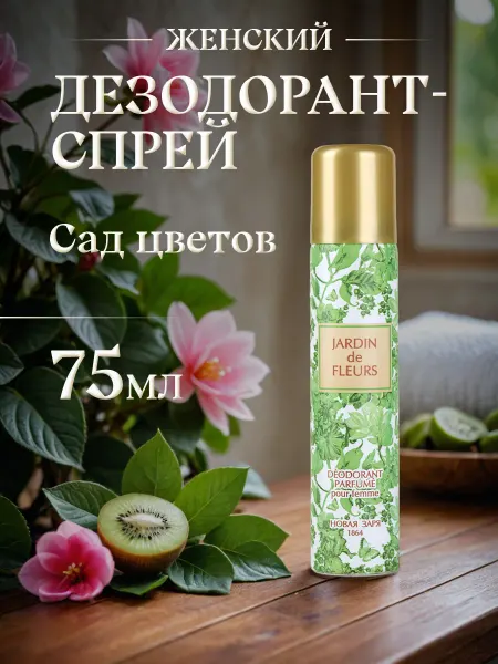 Новая заря Дезодорант женский спрей парфюмированный Сад цветов 75мл