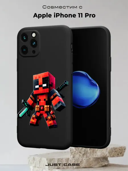 Принт-бутик Чехол на iPhone 11 Pro с принтом Дэдпул Minecraft