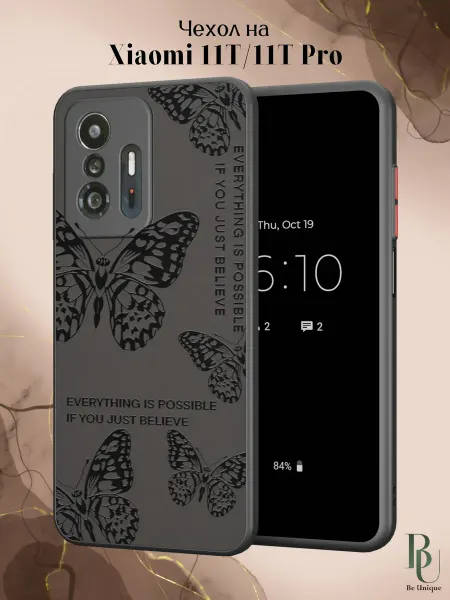 Be Unique Чехол бампер на Xiaomi Mi 11t и 11t Pro Бабочки