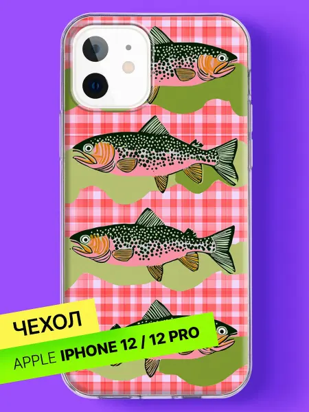 Bloopskin Чехол на iPhone 12 iPhone 12 Pro Форель на скатерти