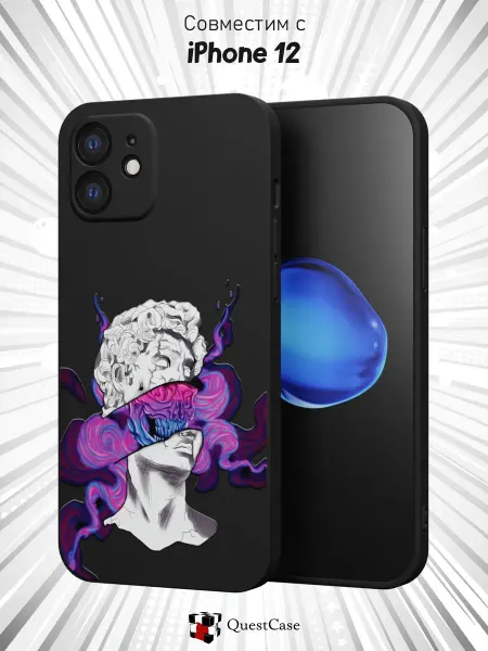 QuestCase Чехол на iPhone 12 с принтом Статуя