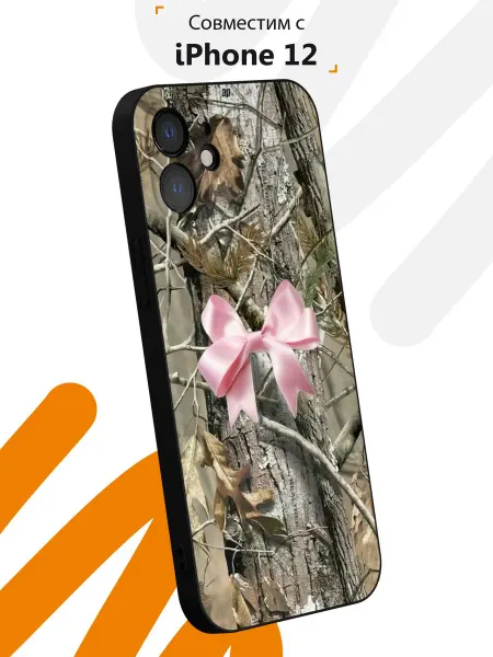 Мобилиус Чехол на iPhone 12 с принтом Бантик