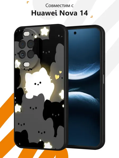 Мобилиус Чехол на Huawei Nova 14 с принтом Котики