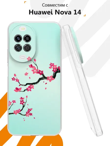 Мобилиус Чехол на Huawei Nova 14 с принтом Сакура