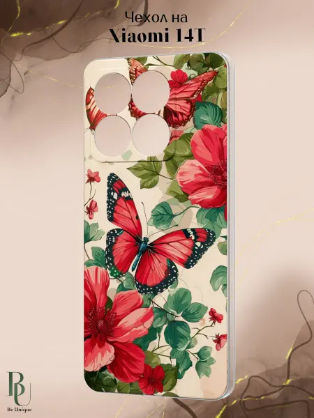 Be Unique Чехол на Xiaomi 14T с принтом Бабочки