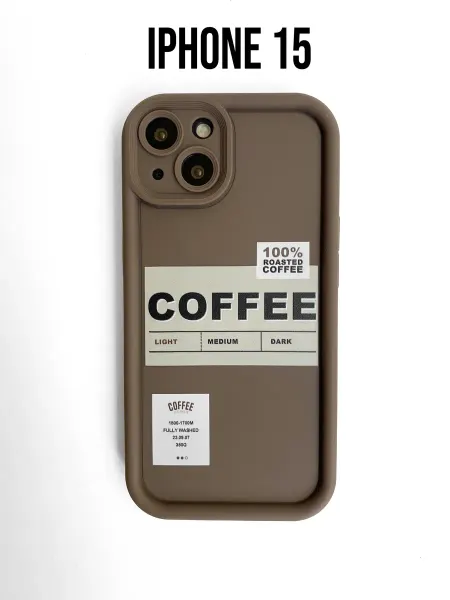 Lima Store Чехол на Iphone Айфон 15 кофе объемный с принтом