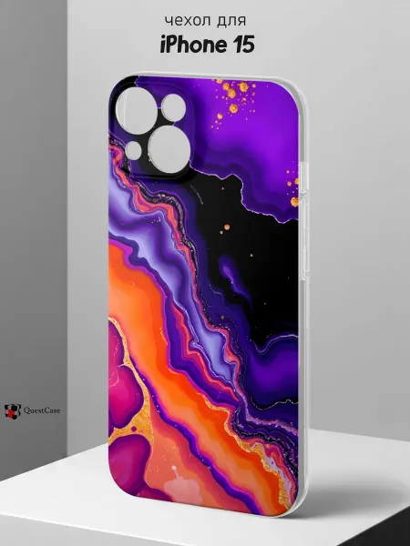 QuestCase Чехол на iPhone 15 с принтом Абстракция