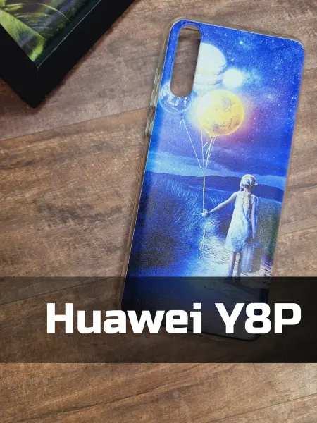 MixCase Чехол на Huawei Y8P (2020) прозрачный Девочка с шариками