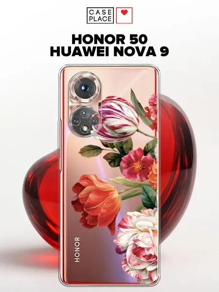 Case Place Чехол на Huawei Nova 9 Honor 50 с цветочками