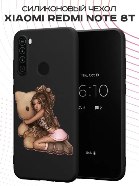 FACTORIA Чехол на Xiaomi Redmi Note 8T с принтом Девочка с мишкой