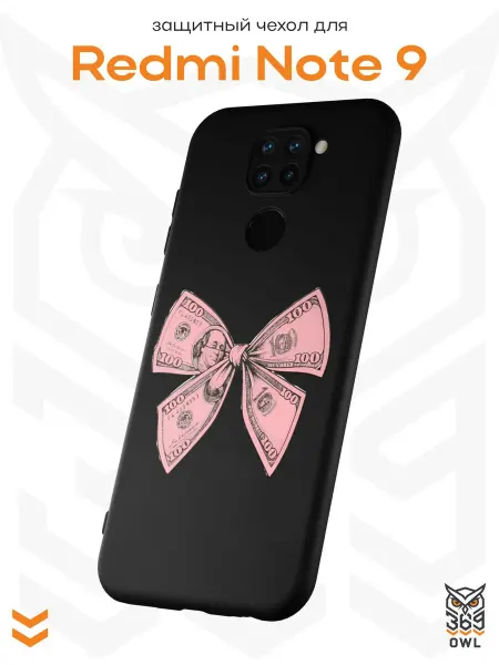 OWL369 Чехол на Xiaomi Redmi Note 9 с принтом Бантик