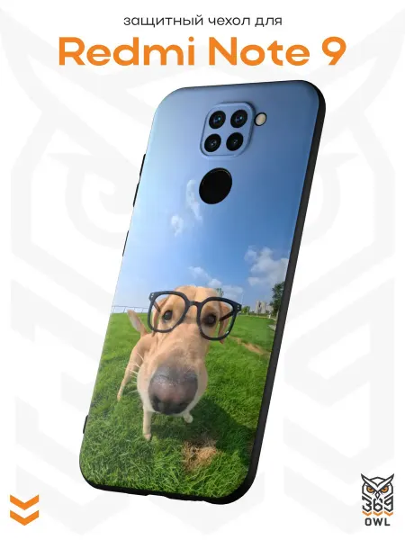 OWL369 Чехол на Xiaomi Redmi Note 9 с принтом Собака мем