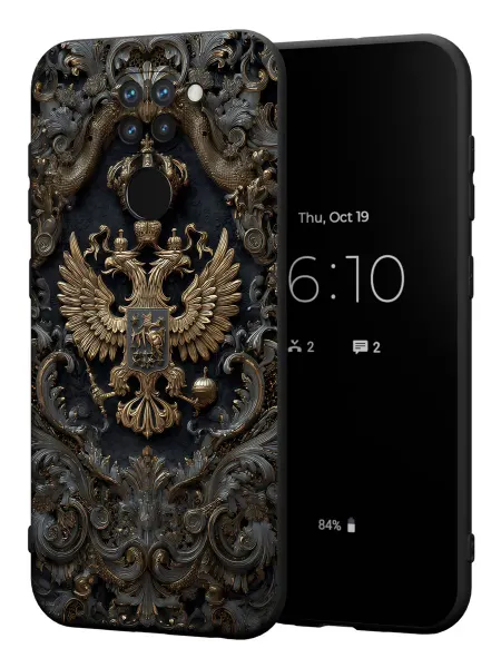 PBl store Чехол на Xiaomi Redmi Note 9 с принтом Герб РФ