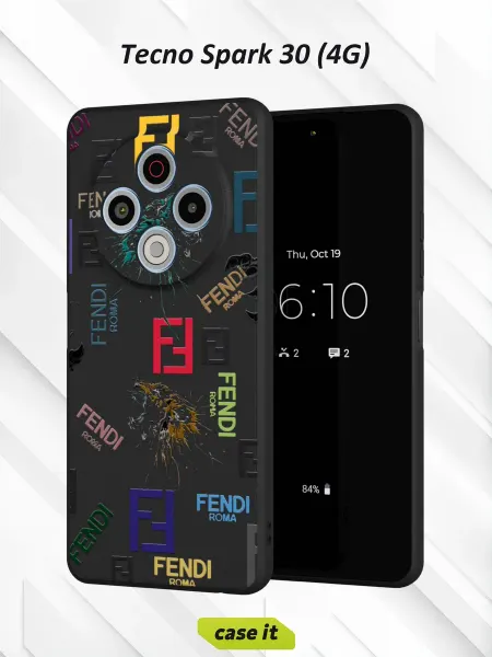 Case it Чехол на Tecno Spark 30 4Gс принтом Fendi