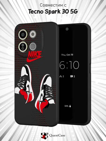 QuestCase Чехол на Tecno Spark 30 5G с принтом Nike