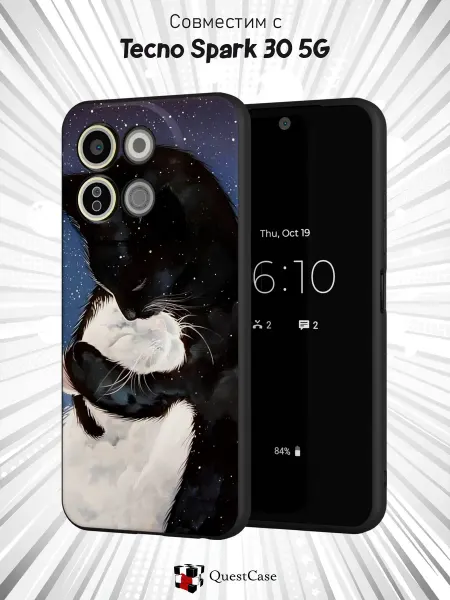 QuestCase Чехол на Tecno Spark 30 5G с принтом Котики