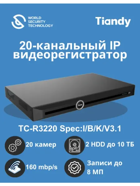 TIANDY IP видеорегистратор 20 канальный