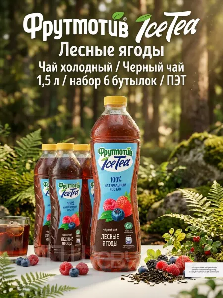 Фрутмотив Чай черный Ice-Tea Лесные ягоды 1,5л 6шт