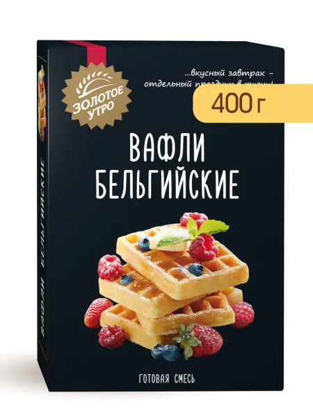 Золотое Утро Смесь для выпечки "Вафли бельгийские", 400 г