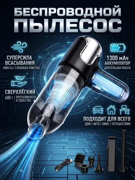 Пылесос для авто с насадками