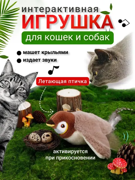 Sharif shop Птичка интерактивная игрушка для кошек