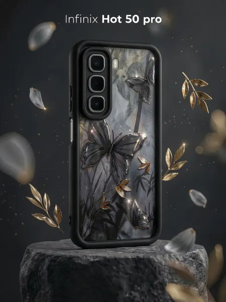 ЧЕХОЛБЕРИ Чехол с высокими бортами и принтом на Infinix Hot 50 Pro
