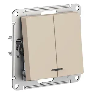 Systeme Electric Выключатель двухклавишный песочный AtlasDesign 4 шт