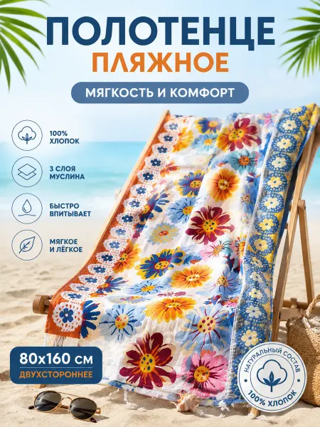 Коврик для пляжа Пляжный 80×160