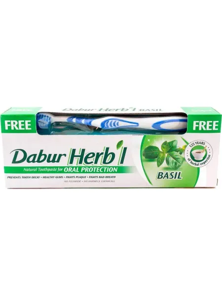 Dabur Зубная паста Дабур Базилик 150 гр +щетка