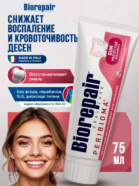 Biorepair Зубная паста для десен с пребиотиками Peribioma Gum Protecti…