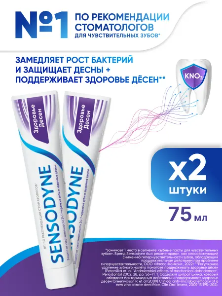 Sensodyne Зубная паста Здоровье десен 75 мл 2 шт