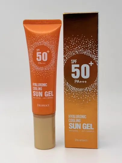 Солнцезащитный крем-гель Deoproce Hyaluronic Cooling, SPF 50+ увлажняющий 50мл