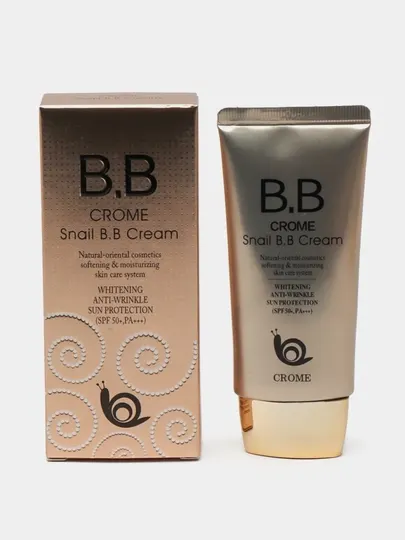 Тональный крем BB Crome Snail SPF 50+, многофункциональный, отбеливающий, 50 мл