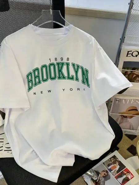 Футболки_glowing Футболка оверсайз с надписью BROOKLYN