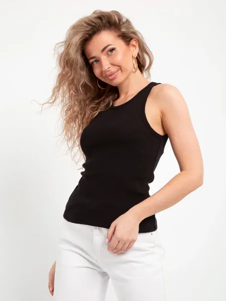 Wakas Textile Топ под пиджак летний базовый в рубчик