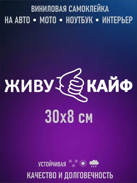 Декор Наклейкин Наклейка живу в кайф